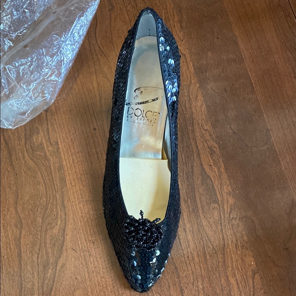 Black Sequin Women's evening shoe
